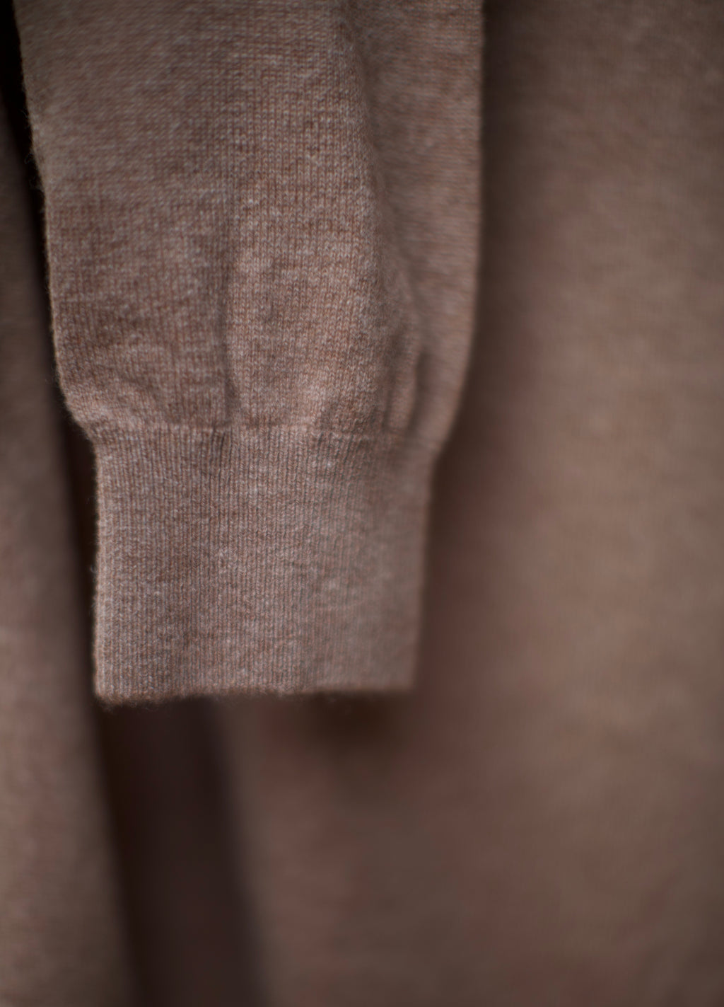 Brown Long Sleeve Lambswool Polo Shirt