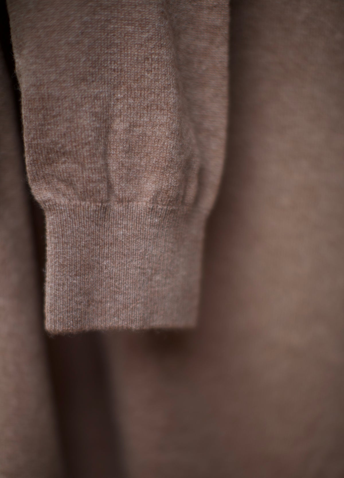 Brown Long Sleeve Lambswool Polo Shirt