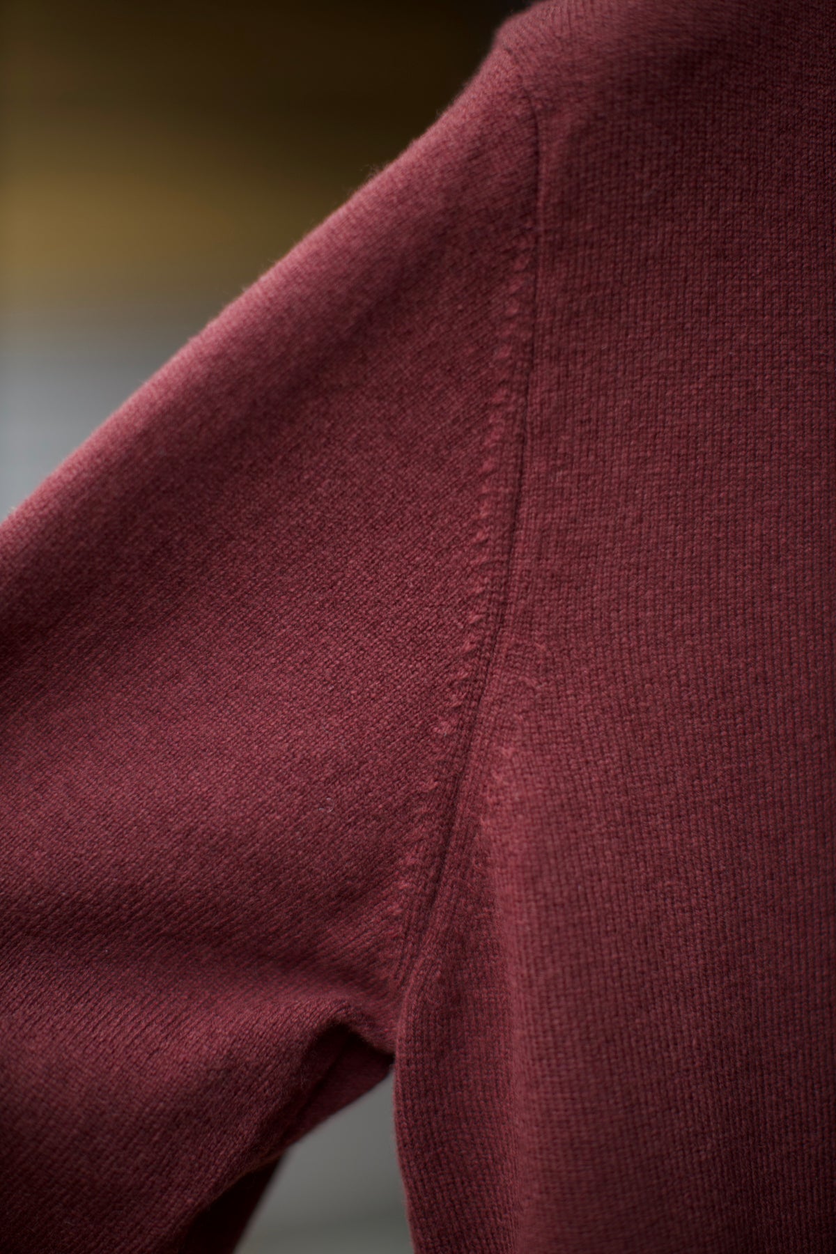 Burgundy Long Sleeve Lambswool Polo Shirt