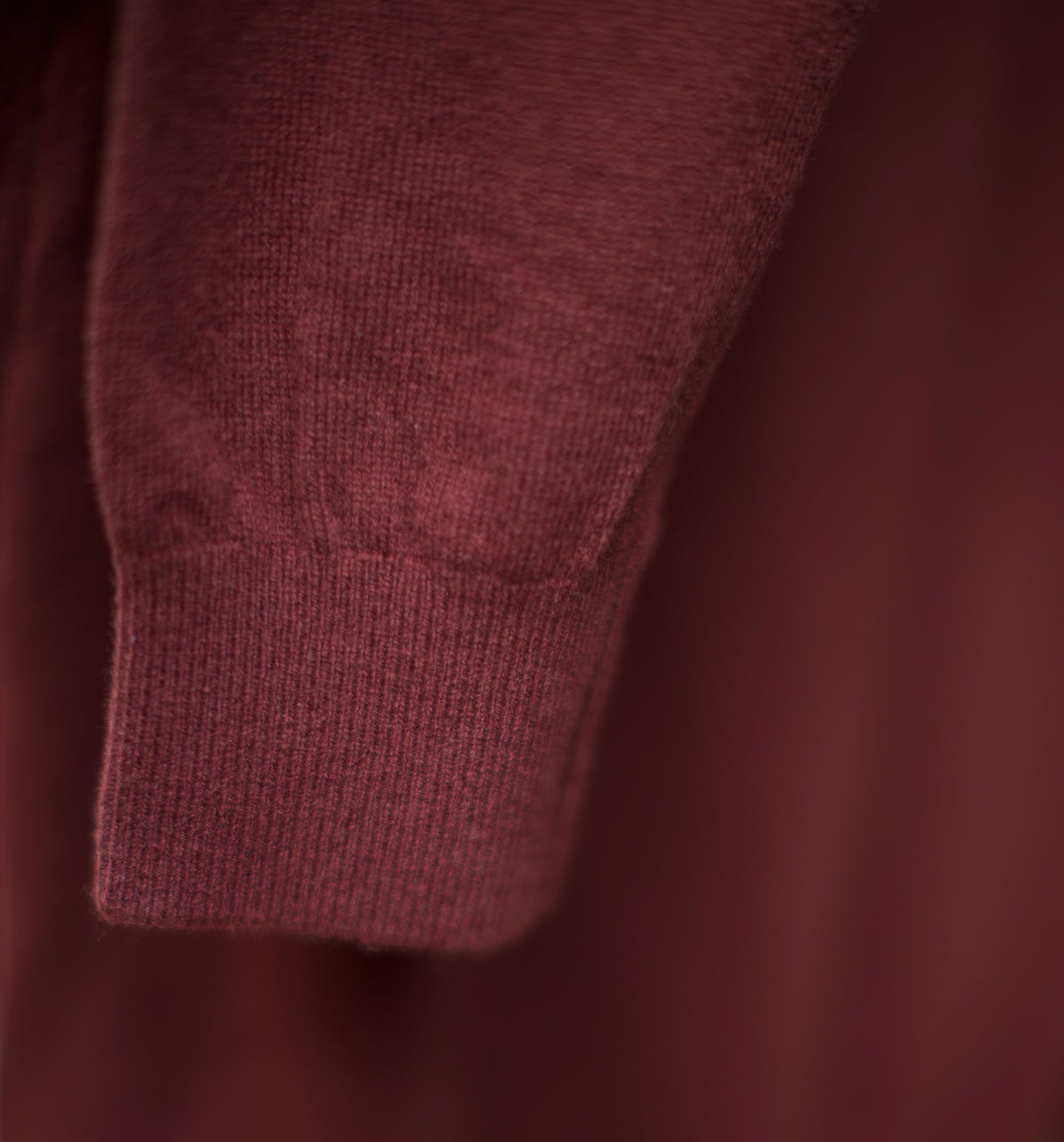 Burgundy Long Sleeve Lambswool Polo Shirt