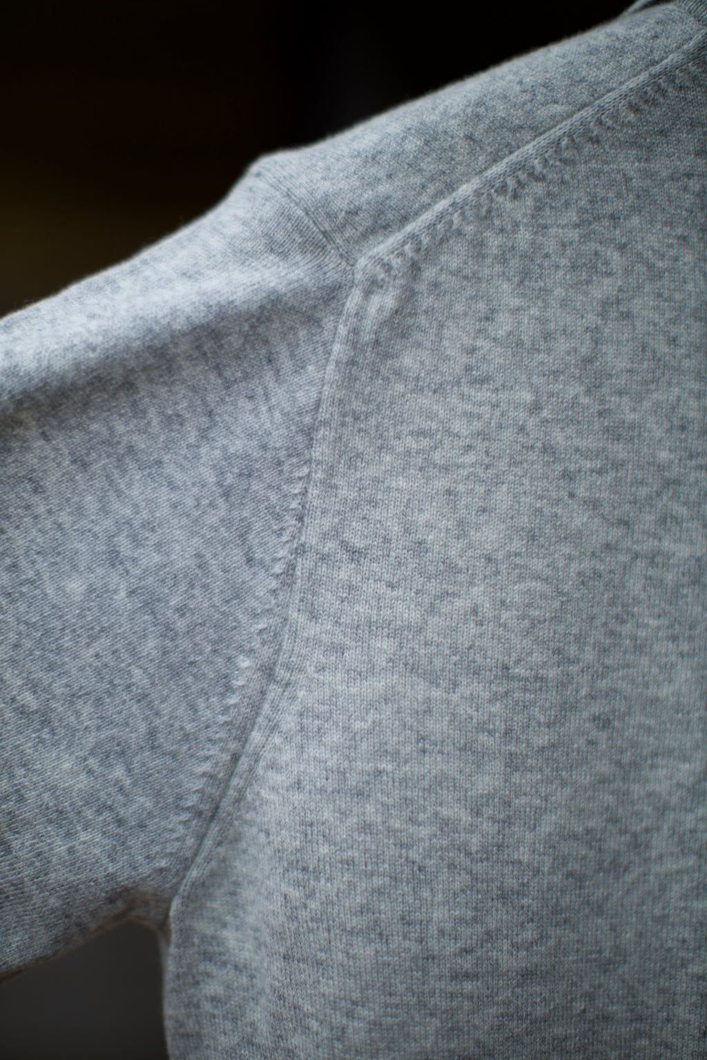 Gray Long Sleeve Lambswool Polo Shirt
