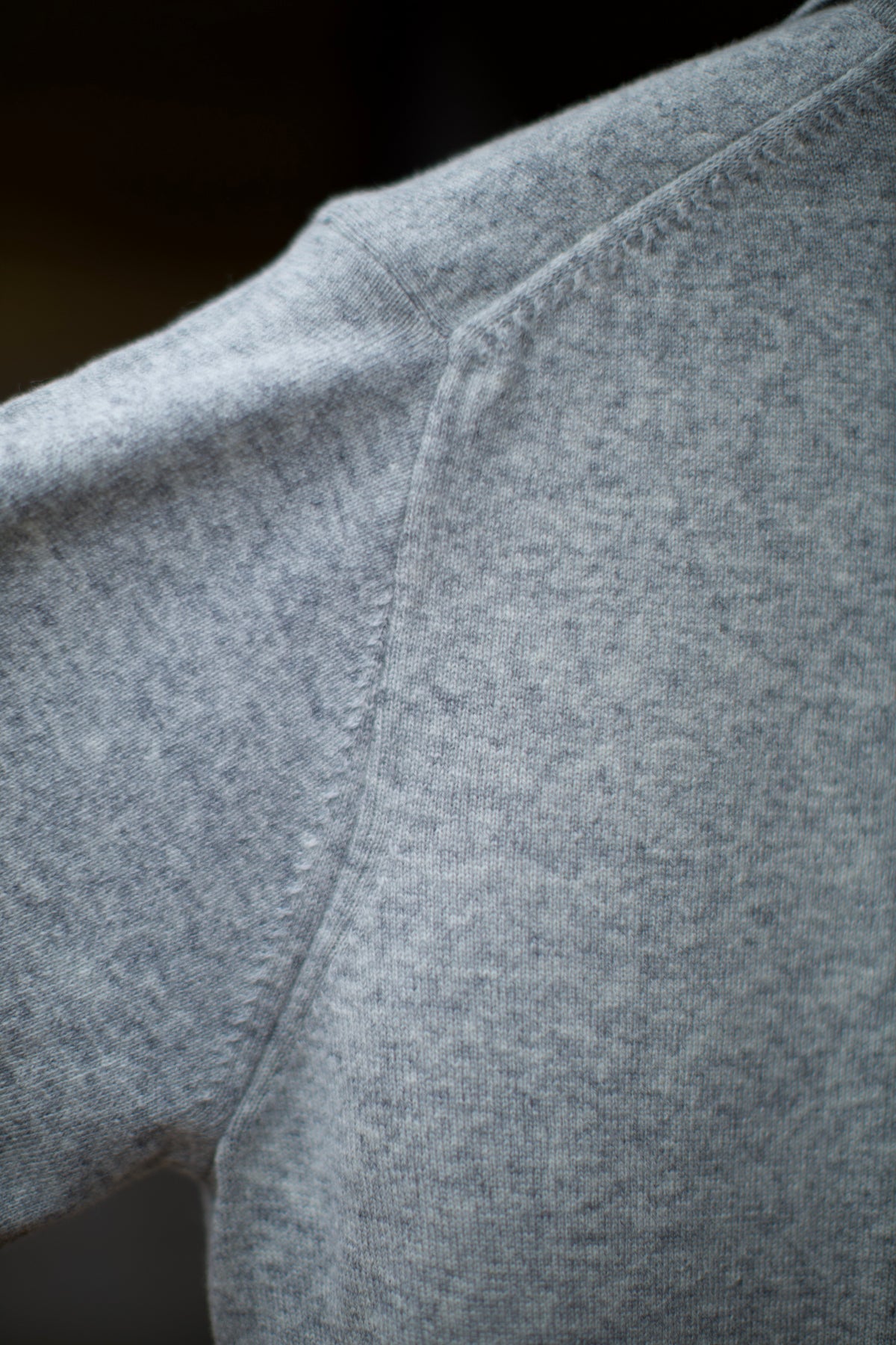 Gray Long Sleeve Lambswool Polo Shirt