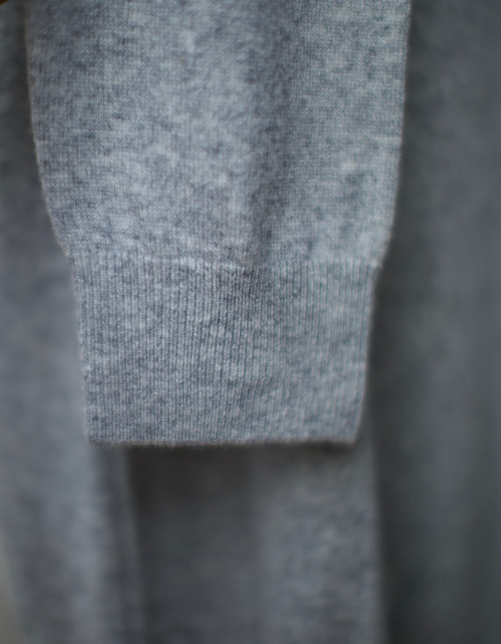 Gray Long Sleeve Lambswool Polo Shirt