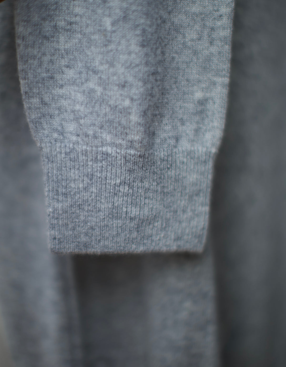 Gray Long Sleeve Lambswool Polo Shirt