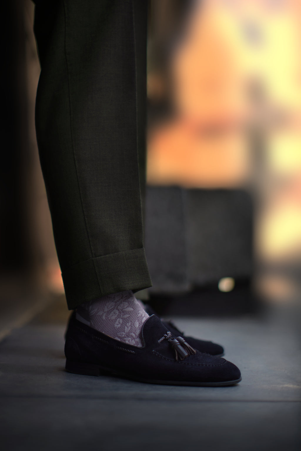 Lavender Floral Ramie Socks