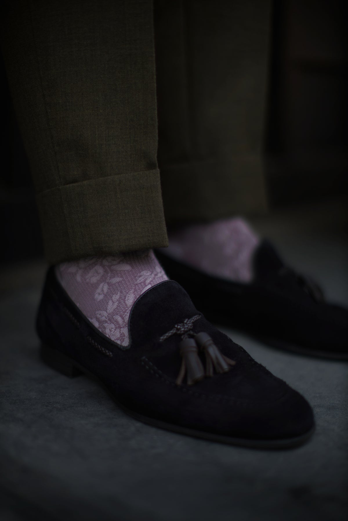 Lavender Floral Ramie Socks