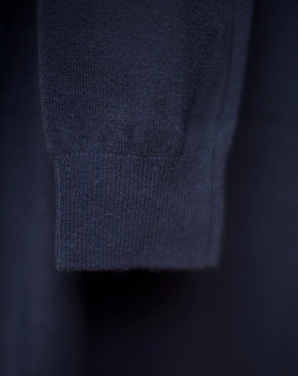 Navy Long Sleeve Lambswool Polo Shirt