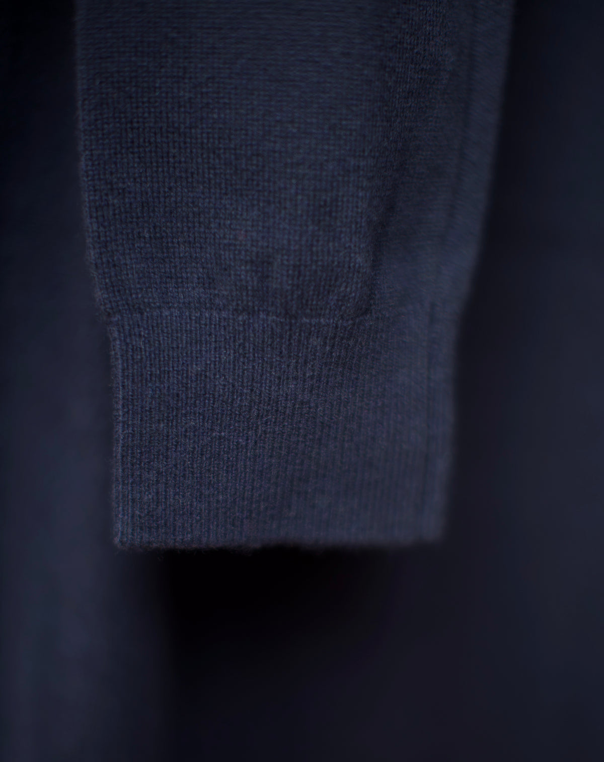 Navy Long Sleeve Lambswool Polo Shirt